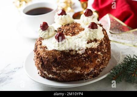 Hausgemachter Schwarzwaldkuchen Stockfoto