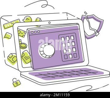 Ein Vektorbild eines Cyberraubs auf weißem Hintergrund Stock Vektor