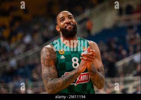 Athen, Lombardei, Griechenland. 8.. Dezember 2022. 8 DERRICK WILLIAMS aus Panathinaikos Athen während der Euroleague-Runde 12, Spiel zwischen Panathinaikos Athen und EA7 Emporio Armani Milano im OAKA-Stadion am 8. Dezember 2022 in Athen, Griechenland. (Kreditbild: © Stefanos Kyriazis/ZUMA Press Wire) Stockfoto