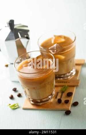 Hausgemachtes gekühltes Kaffeegetränk Stockfoto