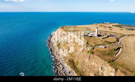 Ein wunderschöner Landschaftsblick vom Leuchtturm Cap Gris-Nez in Audinghen, Frankreich Stockfoto