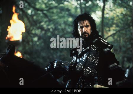 ALAN RICKMAN als Sheriff von Nottingham in ROBIN HOOD : PRINZ DER DIEBE 1991 Regisseur KEVIN REYNOLDS Musik Michael Kamen Kostümdesign John Bloomfield Morgan Creek Entertainment / Warner Bros Stockfoto