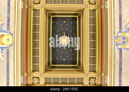 Die Decke der Grand Lodge in der Freemasons' Hall in London Stockfoto