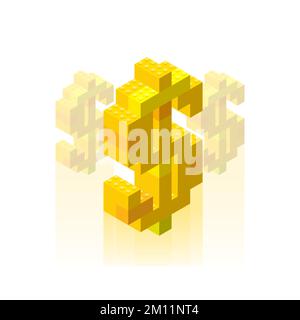 Golden-Dollar-Zeichen-Konzept auf weißem Hintergrund. Vektor-Clipart Stock Vektor