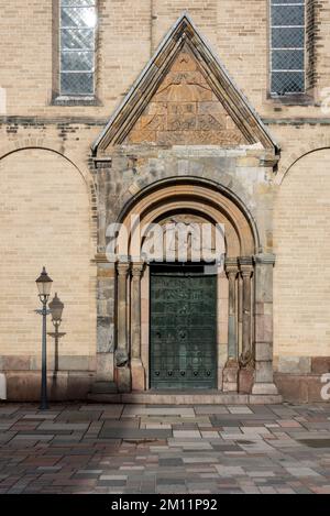 Dom Portal, Ribbe Kathedrale, älteste Stadt in Dänemark, Ribbe, Syddanmark, Dänemark Stockfoto