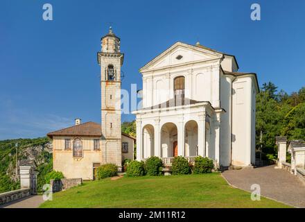 Heiligtum von Madonna del Sasso, Orta-See, Piemont, Italien Stockfoto