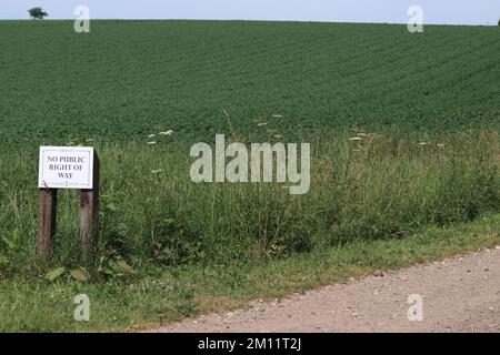 Kein Durchgangsschild, Foljambe Estates, Rayton Lane, Worksop, Notts, England, Großbritannien Stockfoto