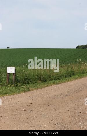 Kein Durchgangsschild, Foljambe Estates, Rayton Lane, Worksop, Notts, England, Großbritannien Stockfoto