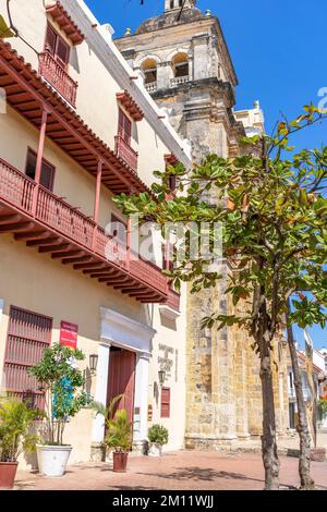 Südamerika, Kolumbien, Departamento de Bolívar, Cartagena de Indias, Ciudad Amurallada, Santuario San Pedro Claver Stockfoto