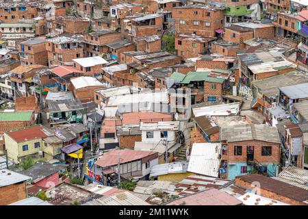 Südamerika, Kolumbien, Departamento de Antioquia, Medellín, San Javier, Comuna 13, Blick auf den berüchtigten Bezirk Comuna 13 Stockfoto