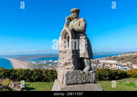 England, Dorset, Weymouth, Portland, Statue mit dem Titel „Spirit of Portland“ von der Dorset-Künstlerin Joanna Szuwalska Stockfoto