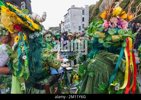 England, East Sussex, Hastings, The Annual Jack in the Green Festival, Teilnehmer an der Jack in the Green Parade Stockfoto