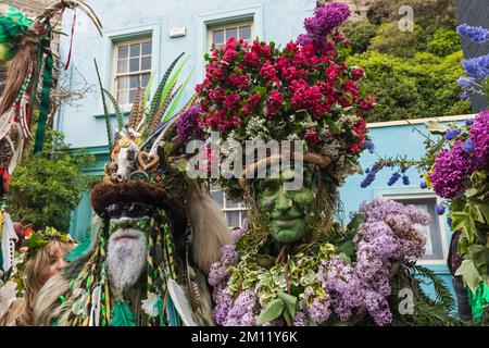 England, East Sussex, Hastings, The Annual Jack in the Green Festival, Teilnehmer an der Jack in the Green Parade Stockfoto