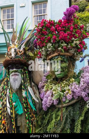 England, East Sussex, Hastings, das jährliche Jack in the Green Festival, Teilnehmer der Jack in the Green Parade Stockfoto