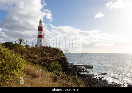 Pointe aux Caves, auch bekannt als Leuchtturm von Albion an der Westküste von Mauritius Island, Afrika Stockfoto