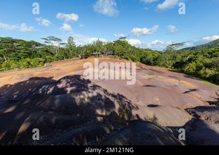 Sehenswürdigkeiten von Mauritius - einzigartiger Nationalpark Chamarel mit „ebener Erde“ Stockfoto