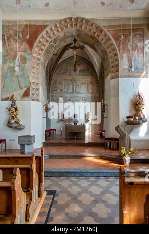 Spätgotische Gemälde in der Kirche St. Magnus in Altingen. Stockfoto