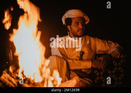 Saudi-Arabien, Provinz Najran, Najran, Beduinen, Lagerfeuer Stockfoto