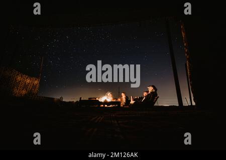 Saudi-Arabien, Provinz Najran, Najran, Beduinen, Lagerfeuer Stockfoto