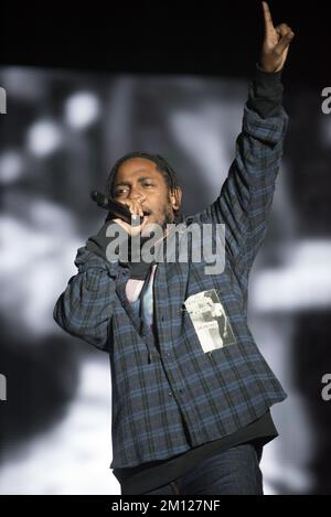 Austin City Limits – Kendrick Lamar in Konzert Stockfoto