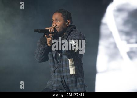 Austin City Limits – Kendrick Lamar in Konzert Stockfoto