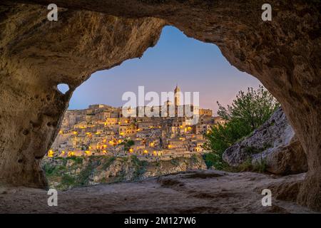 Matera, Provinz Matera, Basilicata, Italien, Europa. Matera Morgengrauen Stockfoto