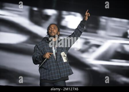 Austin City Limits – Kendrick Lamar in Konzert Stockfoto