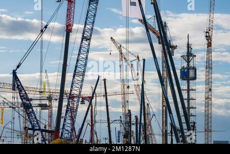 Bauma 2022 - die größte Messe für Baumaschinen, Bergbaumaschinen und Baufahrzeuge in München Stockfoto