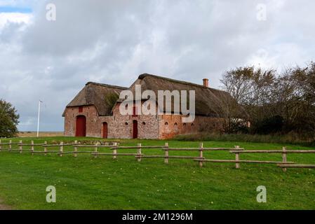 Kommandørgarden, historischer Bauernhof auf der dänischen Nordseeinsel Rømø, Teil des dänischen Nationalmuseums, Rømø, Toftum, Syddanmark, Dänemark Stockfoto