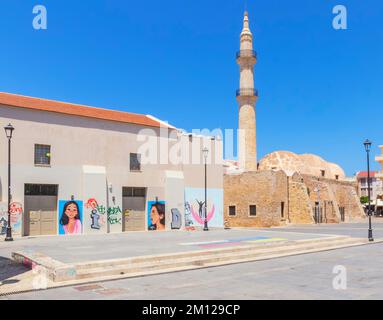 Neratzes-Moschee, Petychakisplatz, Rethymno, Kreta, griechische Inseln, Griechenland Stockfoto