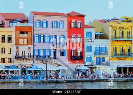Chania, Hafen, Kreta, Griechische Inseln, Griechenland Stockfoto