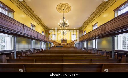 Das Innere des historischen St. George Tabernacle auf der Main Street in St. George, Utah Stockfoto