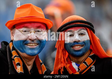 Al Daayen, Katar. 09.. Dezember 2022. AL DAAYEN, KATAR - DEZEMBER 9: Fans und Fans während der FIFA-Weltmeisterschaft - Viertelfinale zwischen den Niederlanden und Argentinien im Lusail Stadium am 9. Dezember 2022 in Al Daayen, Katar (Foto von Henk Jan Dijks/Orange Pictures). Guthaben: Orange Pics BV/Alamy Live News Stockfoto