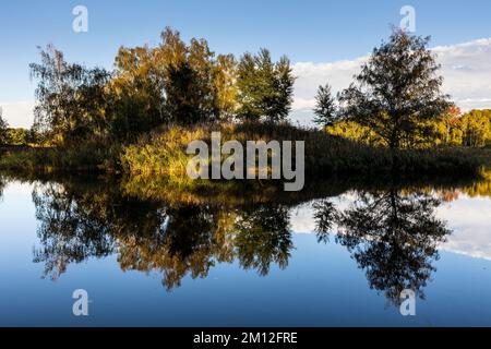 Europa, Polen, Niederschlesien, Barycz Tal Landschaftspark/Landschaftsschutzpark Bartschtal Stockfoto