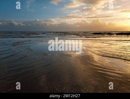 Sonnenuntergang - St. Leonards am Strand am Meer. UK Stockfoto