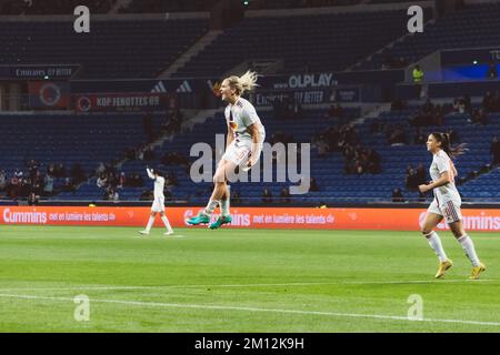 Lyon, Frankreich. 07.. Dezember 2022. Décines-Chapieu, Frankreich, Dezember 7. 2022: Lindsey Horan(26) von OL in Aktion während des Spiels der UEFA Women's Champions League zwischen Olympique Lyonnais und FC Zürich Frauen im Groupama-Stadion in Décines-Charpieu, Frankreich. (Pauline Figuet/SPP) Guthaben: SPP Sport Press Photo. Alamy Live News Stockfoto