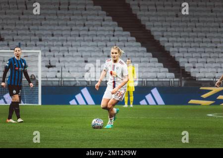 Lyon, Frankreich. 07.. Dezember 2022. Décines-Chapieu, Frankreich, Dezember 7. 2022: Lindsey Horan(26) von OL in Aktion während des Spiels der UEFA Women's Champions League zwischen Olympique Lyonnais und FC Zürich Frauen im Groupama-Stadion in Décines-Charpieu, Frankreich. (Pauline Figuet/SPP) Guthaben: SPP Sport Press Photo. Alamy Live News Stockfoto