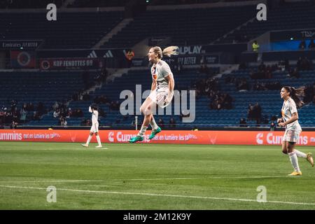 Lyon, Frankreich. 07.. Dezember 2022. Décines-Chapieu, Frankreich, Dezember 7. 2022: Lindsey Horan(26) von OL in Aktion während des Spiels der UEFA Women's Champions League zwischen Olympique Lyonnais und FC Zürich Frauen im Groupama-Stadion in Décines-Charpieu, Frankreich. (Pauline Figuet/SPP) Guthaben: SPP Sport Press Photo. Alamy Live News Stockfoto