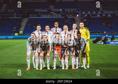 Lyon, Frankreich. 07.. Dezember 2022. Décines-Chapieu, Frankreich, Dezember 7. 2022: Fototeam Olympique Lyonnais in Aktion während des Spiels der UEFA Women's Champions League zwischen Olympique Lyonnais und FC Zürich Frauen im Groupama-Stadion in Décines-Charpieu, Frankreich. (Pauline Figuet/SPP) Guthaben: SPP Sport Press Photo. Alamy Live News Stockfoto