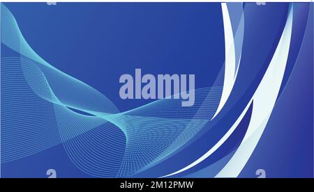 Ein abstrakter dekorativer Hintergrundvektor im blauen Wellendesign Stock Vektor