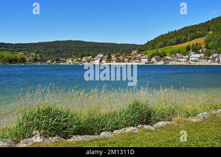 Lac de Joux, Le Pont, Canton Vaud, Schweiz, Europa Stockfoto