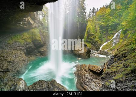 Berglistüber-Wasserfall, Linthal, Kanton Glarus, Schweiz, Europa Stockfoto