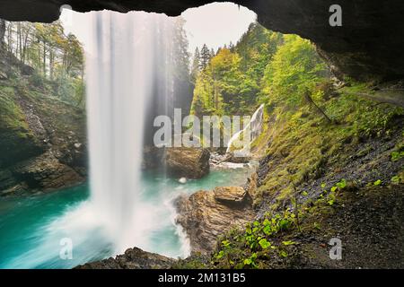 Berglistüber-Wasserfall, Linthal, Kanton Glarus, Schweiz, Europa Stockfoto