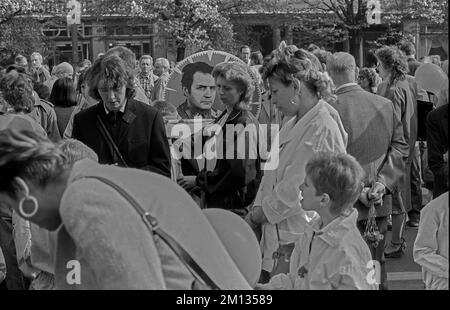 DDR, Berlin, 01.05.1988. Mai Demonstration in Karl-Marx-Allee, die Aussicht Stockfoto