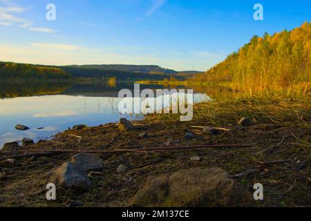 Wunderschöne Landschaft Talsperre Heyda in Thüringen, Deutschland nahe Ilmenau Stockfoto