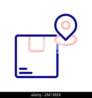 Symbol „Paketstandort“, um die Lieferung zu verfolgen. Stock Vektor