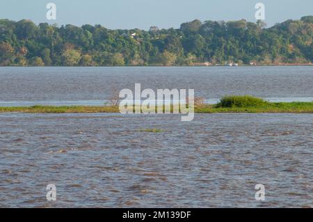 Tropische Wasserlandschaft der Rio Amazonas in Brasilien von einem Kreuzfahrtschiff aus während einer Fahrt von Manaus nach Belem Stockfoto