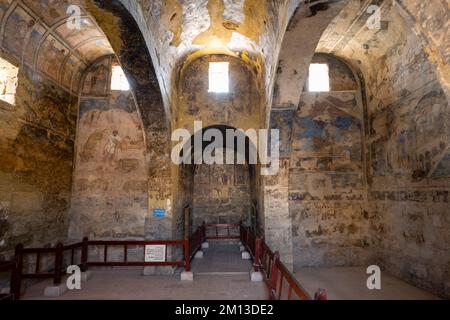 Qasr Amra oder Quasayr Amra Desert Castle in Jordanien Innenfresko und Decke Stockfoto