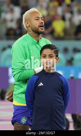 Katar, Doha. 9.. Dezember 2022. 9.. Dez. 2022, Doha, Katar.FIFA Weltmeisterschaft Katar 22: Viertelfinale .Match 58 - Kroatien gegen Brasilien.im Education City Stadium.1 Brasilien 1 .Neymar One & 16 Pettkovic (cro) jedes Tor. Kroatien gewann mit 4-2 Punkten Elfmeter. Neymar. (Kreditbild: © Seshadri Sukumar/ZUMA Press Wire) Kredit: ZUMA Press, Inc./Alamy Live News Stockfoto