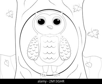 Ausmalseiten für Malbuch, niedliches Tier, schwarz-weiß Stockfoto